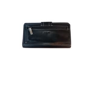 Fossil Black Leather Wallet | Bifold ID Window Card Holder | Minimalist